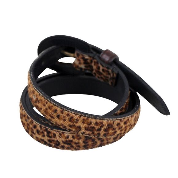 Avignon PONY HAIR LEOPARD PRINT REAL LEATHER 3/4"Wd DRESS CASUAL BELT Sz L (*35 - Picture 3 of 12